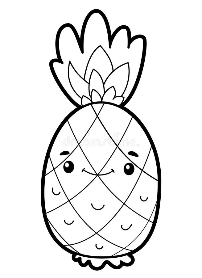 Pineapple coloring pages stock illustrations â pineapple coloring pages stock illustrations vectors clipart