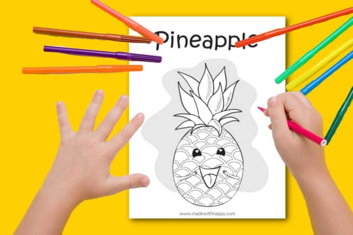 Free printable pineapple coloring page