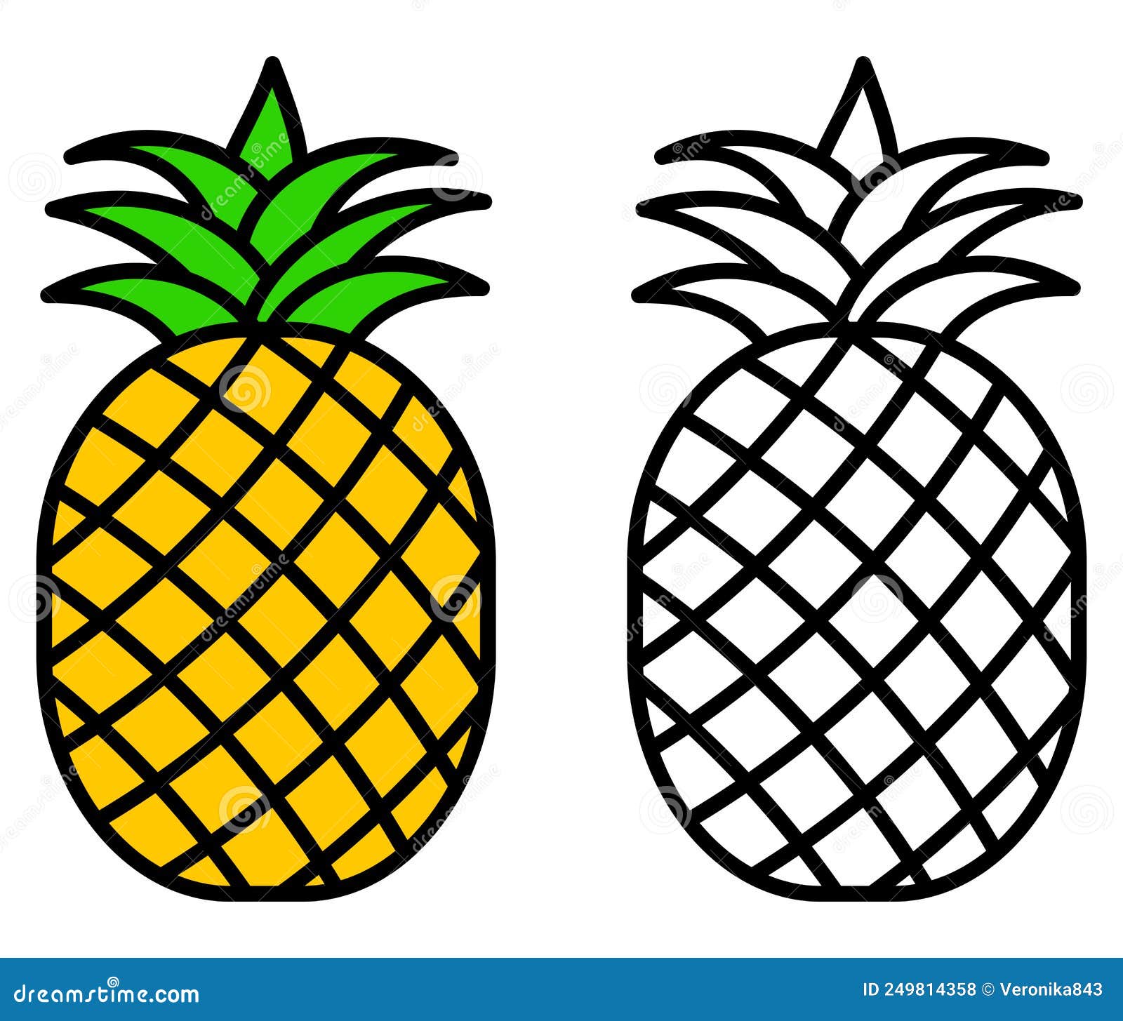 Pineapple coloring pages stock illustrations â pineapple coloring pages stock illustrations vectors clipart