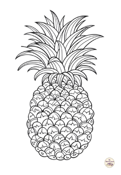 Pineapple coloring tpt