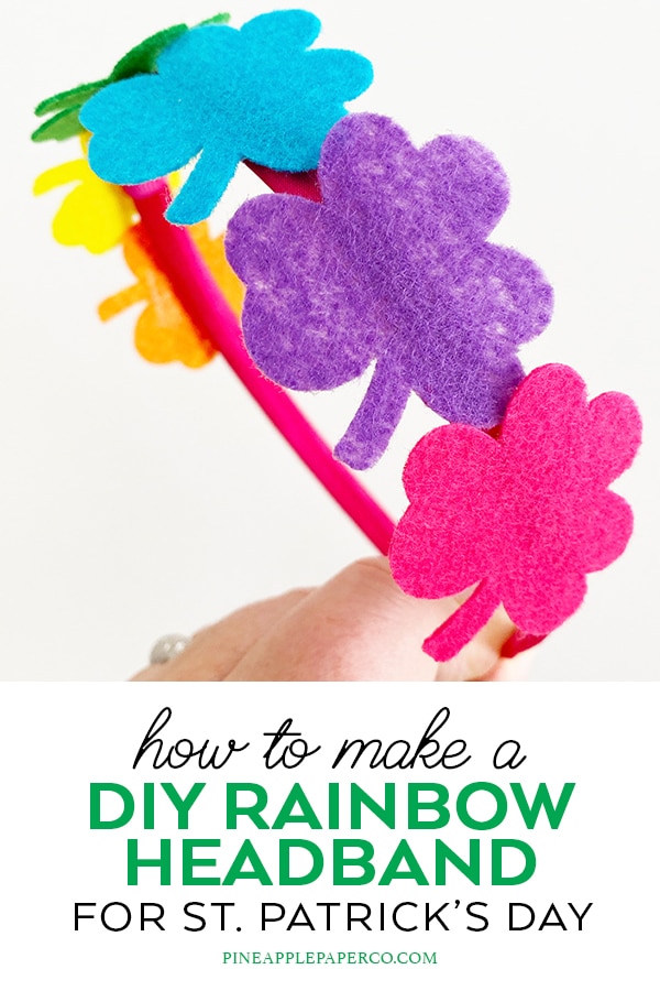 Diy rainbow shamrock felt headband