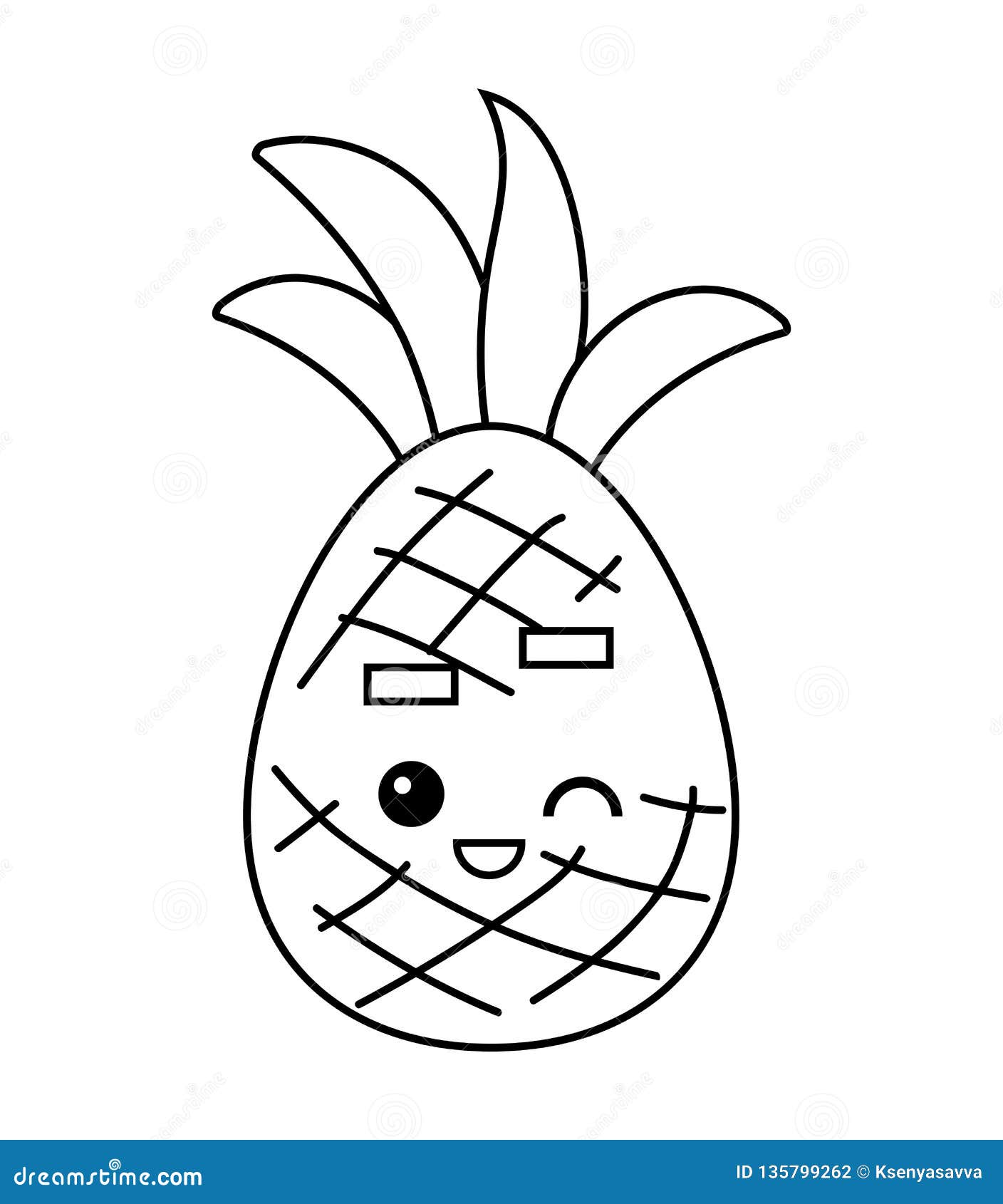 Pineapple coloring page stock illustrations â pineapple coloring page stock illustrations vectors clipart
