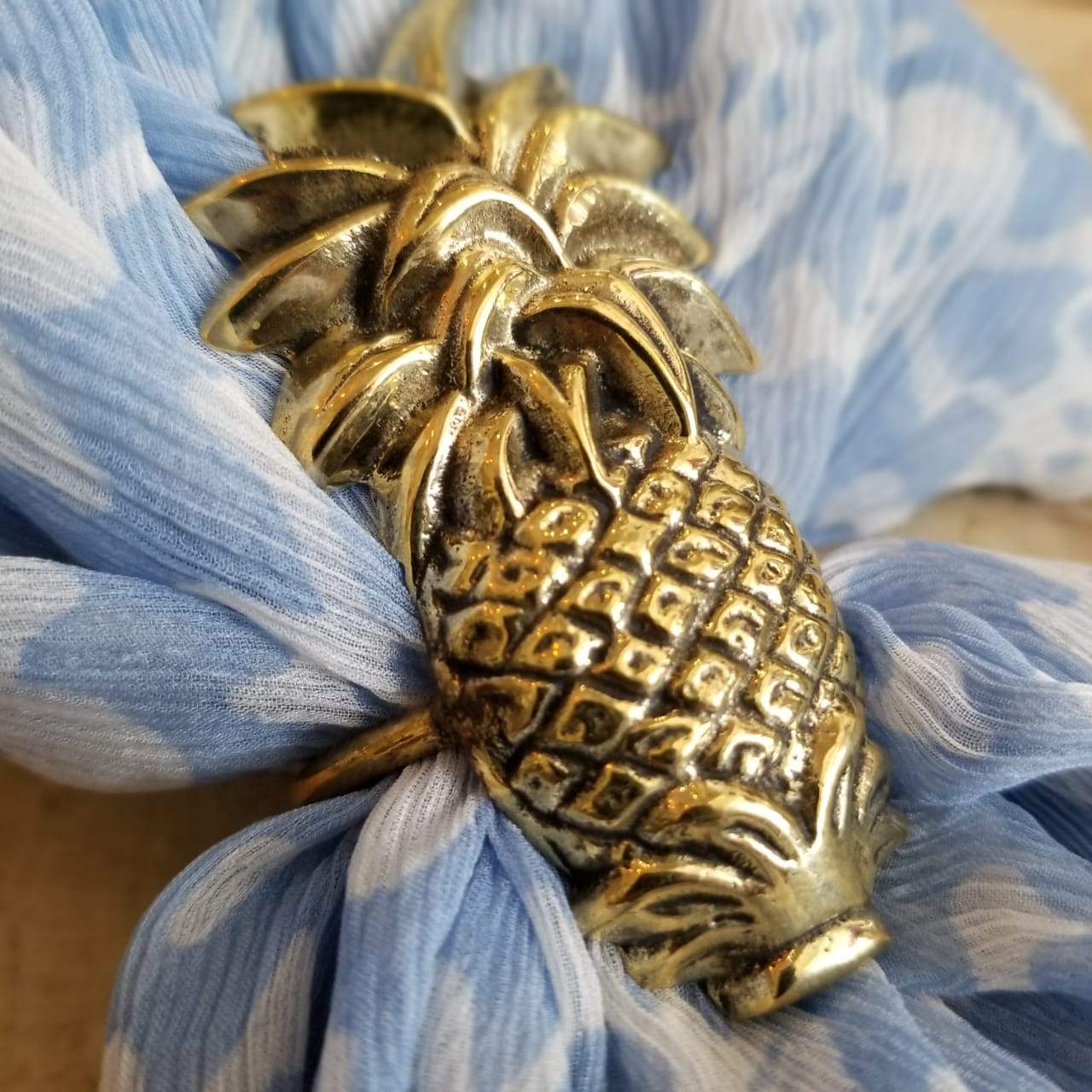 Golden pineapple brass napkin rings â canggu co