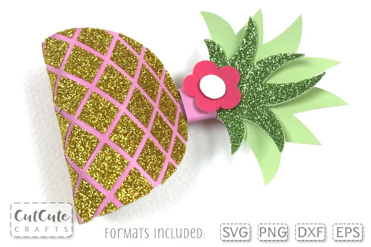 Sweet pineapple bow svg cut files bow template printable