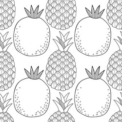 Pineapple adult coloring pages vector images