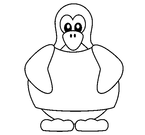 Dibujo de pingãino para colorear