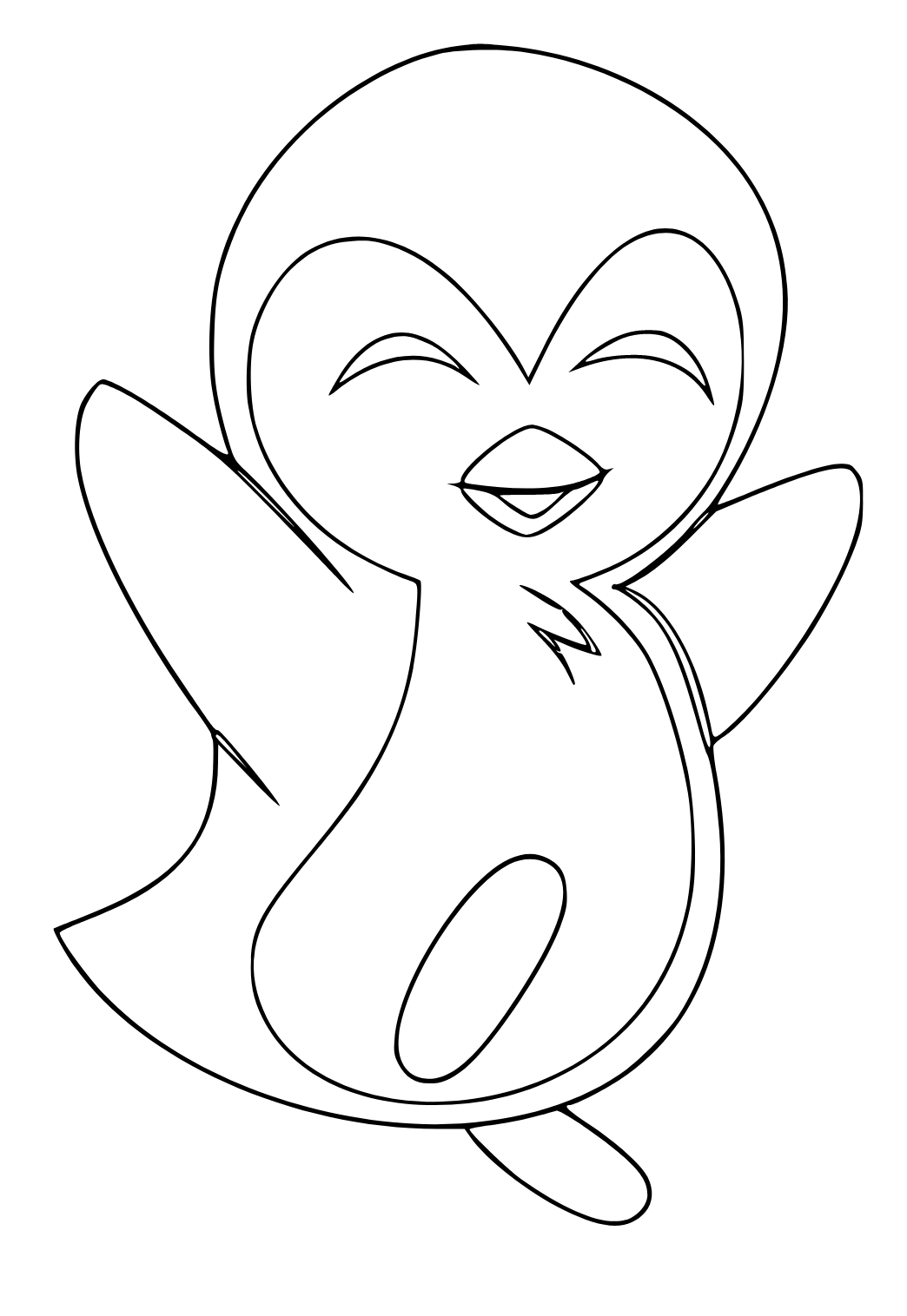 Dibujo e imagen pinguino divertido para colorear y imprimir gratis para adultos y niãos