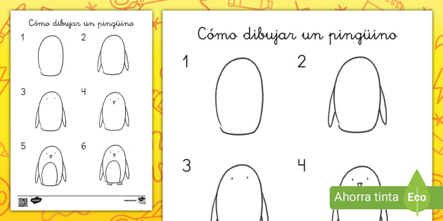 Ficha de actividad cãmo dibujar un pingãino