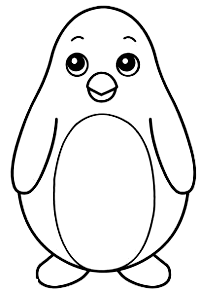 Drawing from penguins coloring page