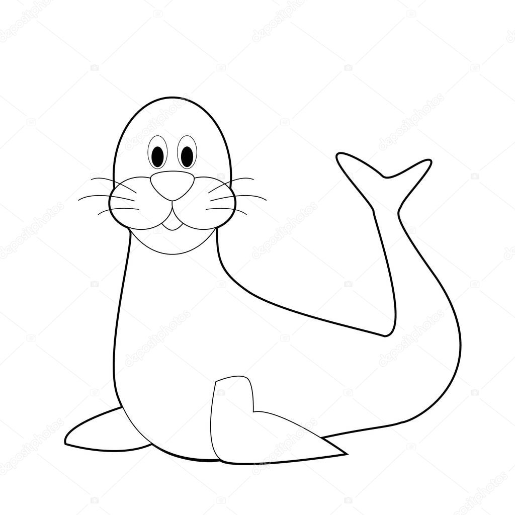 Fãcil para colorear dibujos animales para niãos pequeãos sello vector de stock de asantosg