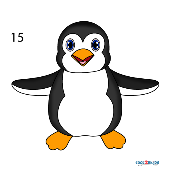 How to draw a penguin step by step pictures