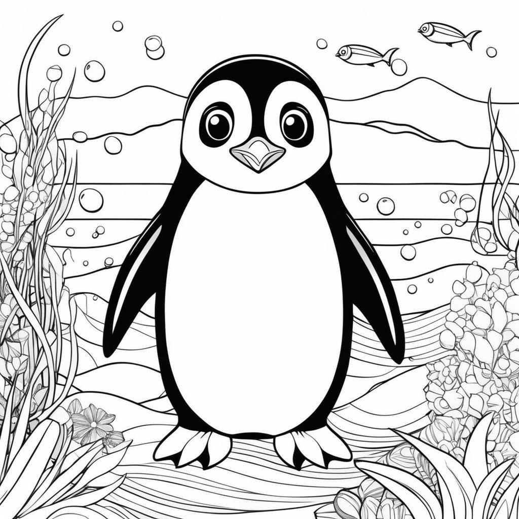 Ink drawing coloring for kids