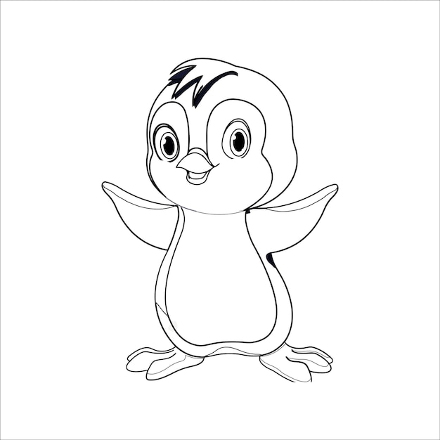 Premium vector coloring page of a boy with big eyes