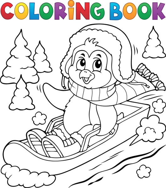 Coloring book penguins mãs de vectores de stock y arte vectorial con licencia libres de regalãas
