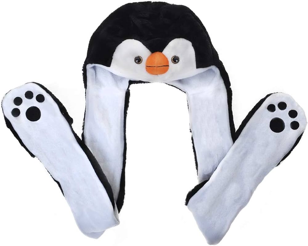 Toptie penguin animal hoods hat mittens scarf paws prints and ears