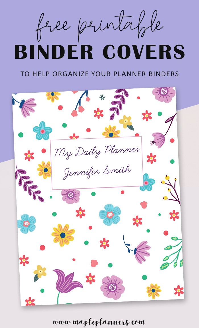 Free printable planner binder covers