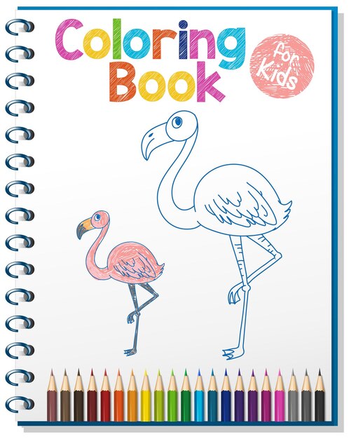 Flamingo coloring page simple images