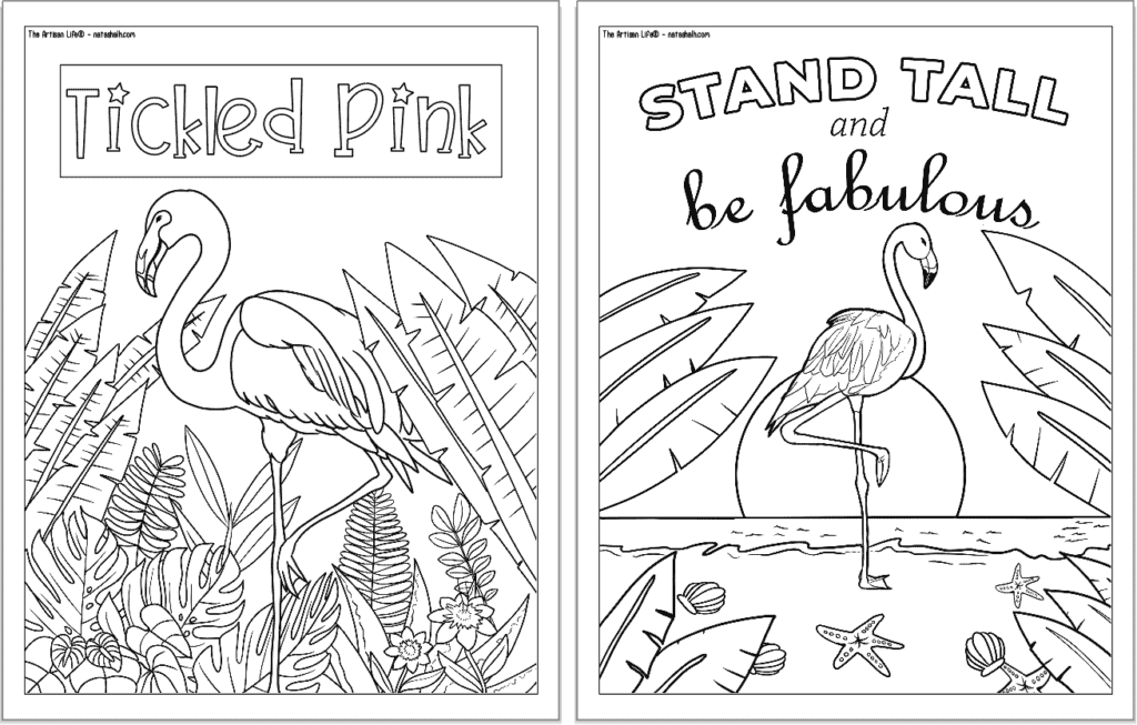 Free printable flamingo coloring pages for adults