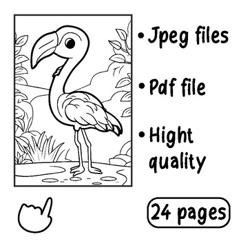 Pretty in pink flamingo coloring pages by lustop tpt