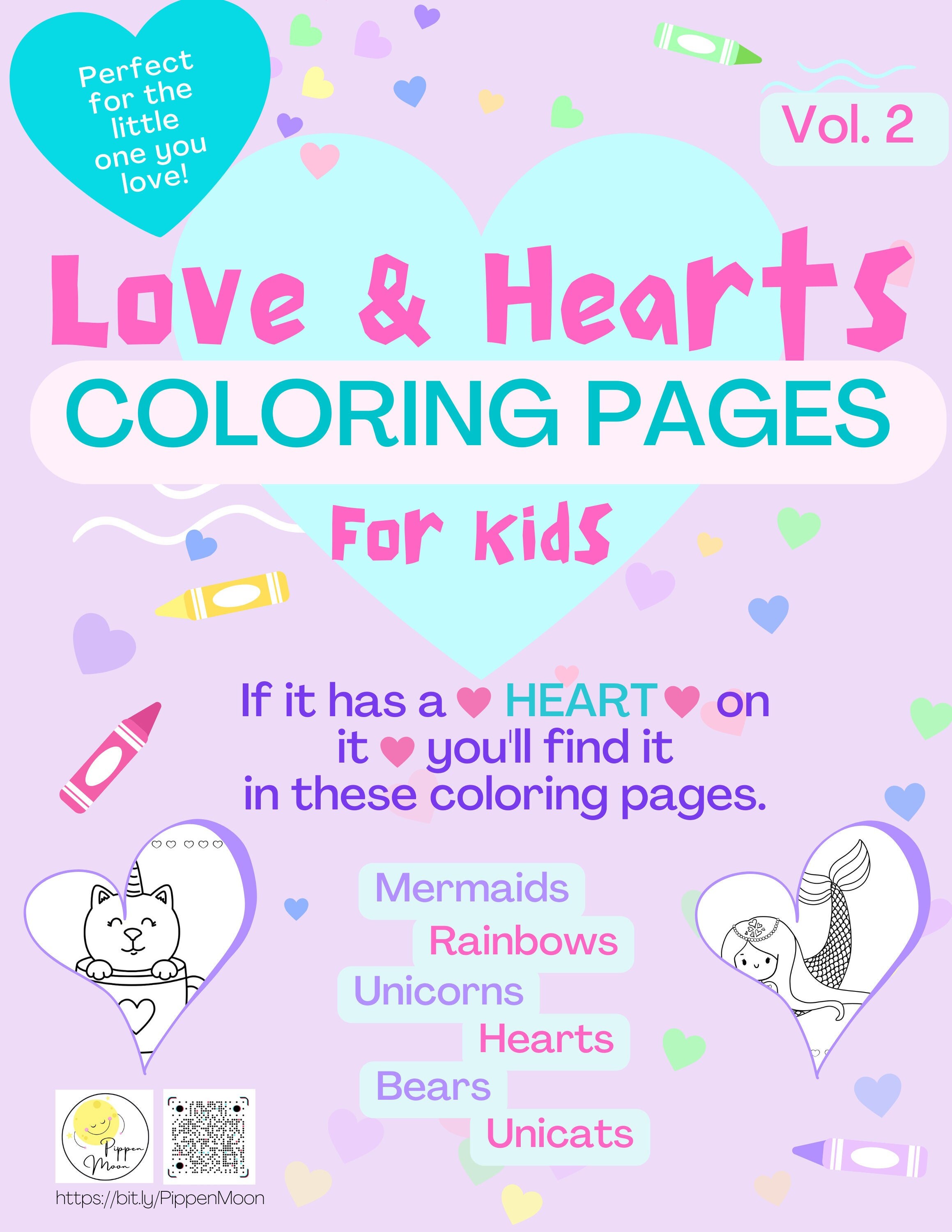 Love hearts printable coloring pages for kids vol