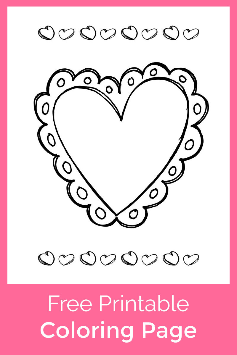 Free printable valentine heart coloring page