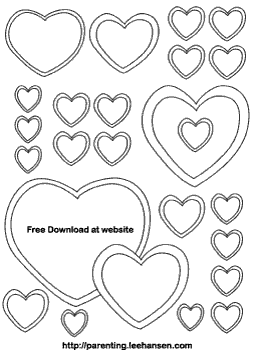 Printable hearts coloring page