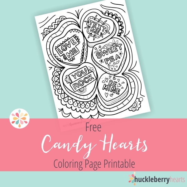 Free valentines day hearts coloring page