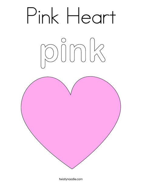 Pink heart coloring page