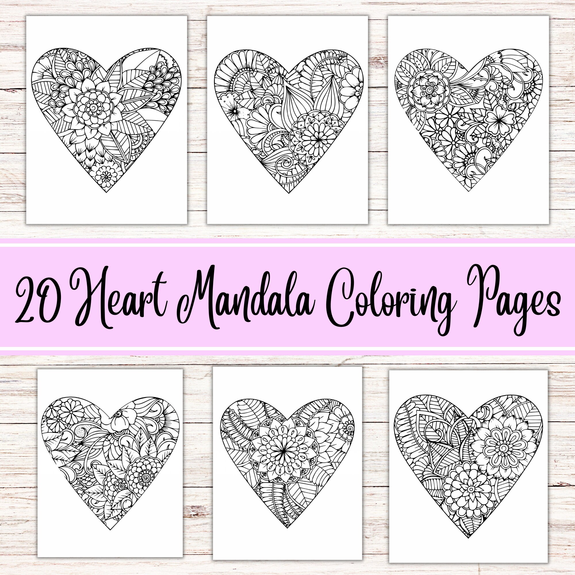 Adult coloring pages valentines coloring pages mandala coloring pages heart coloring pages pdf printable coloring book
