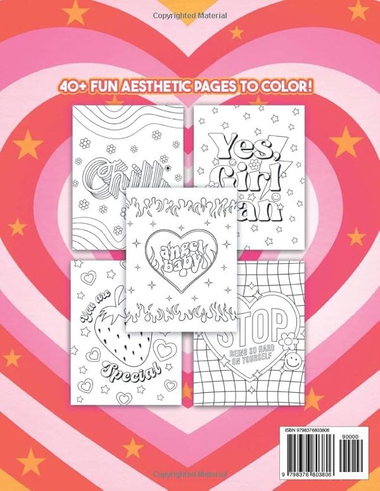 Preppy coloring book for teens volume trendy aesthetic coloring pages for relaxation and stress relief preppy coloring books braga brie books