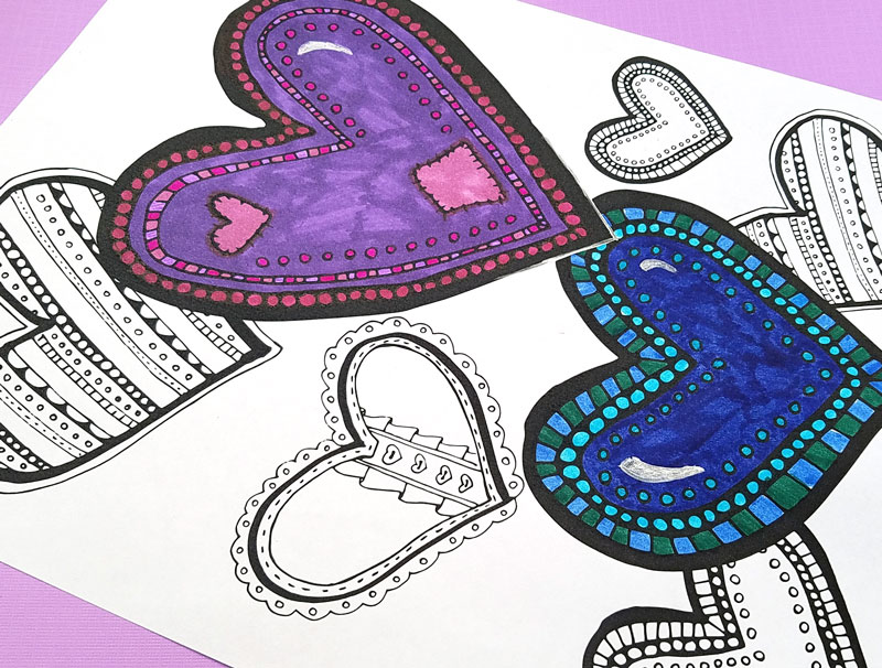 Heart coloring page a free printable coloring page for adults