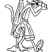 Pink panther having a shower coloring pages