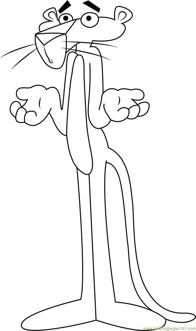 Pink panther coloring page for kids