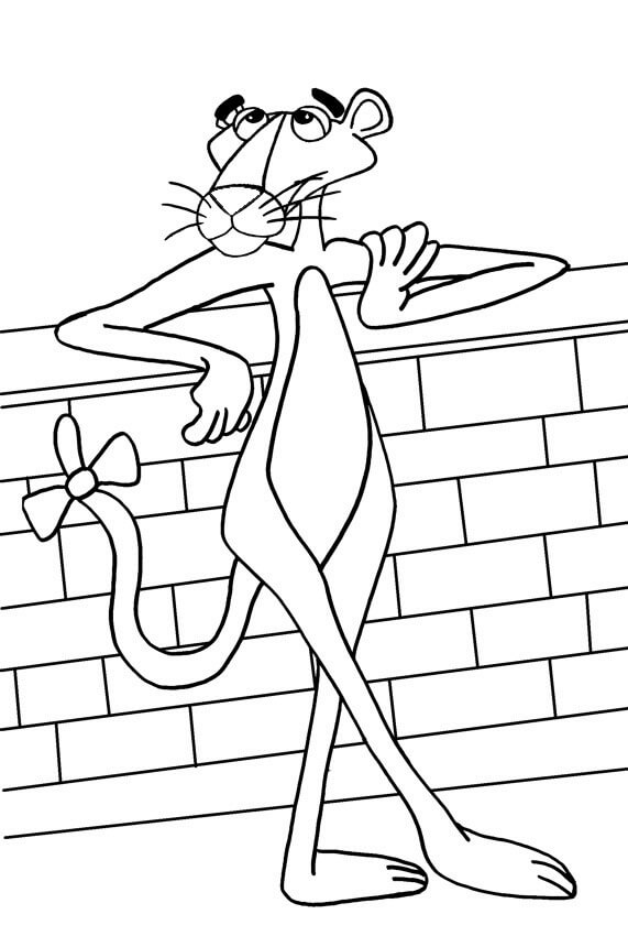 Pink panther cartoon character coloring book to print and online