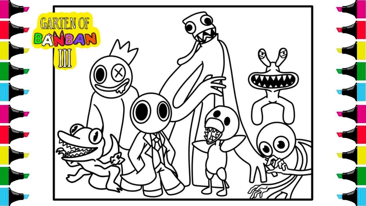 Roblox rainbow friends all seven roblox rainbow friends coloring pages elektronomia