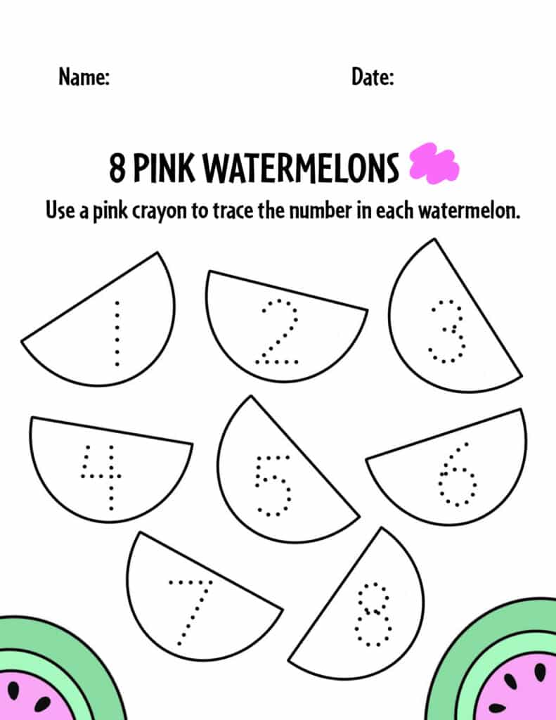 Pink color activities and worksheets for preschool â the hollydog blog