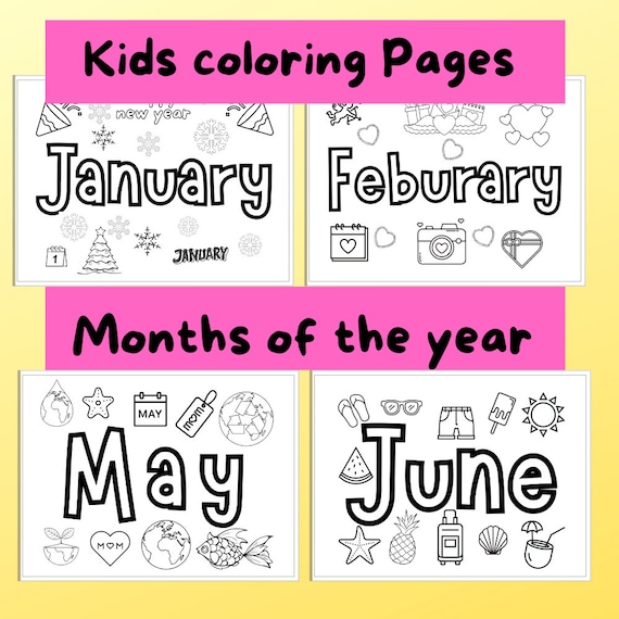 Months of the year printable coloring sheet for teachers kindergarten preschool kids for classroom activity learn about months