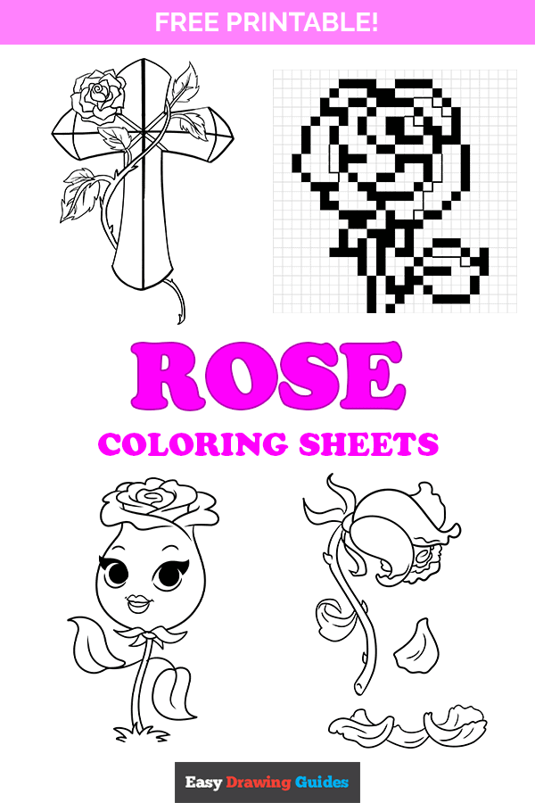Free printable rose coloring pages for kids
