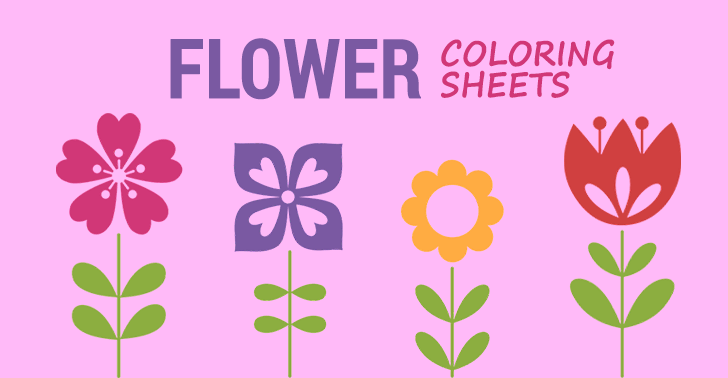 Flower coloring sheets for girls and boys