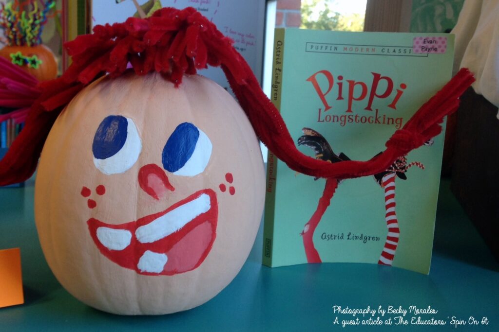 Kids made storybook pumpkin ideas for halloween literacy