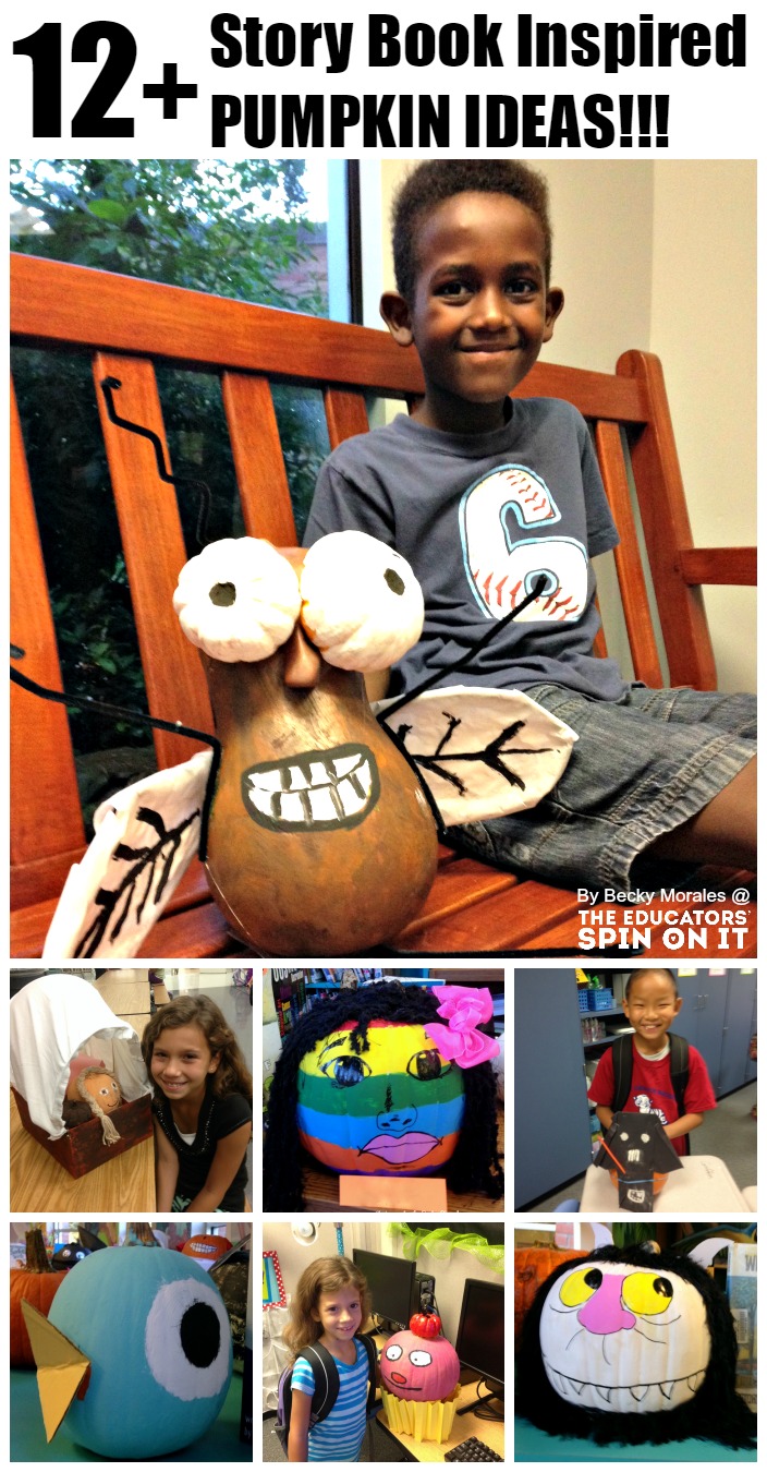 Kids made storybook pumpkin ideas for halloween literacy