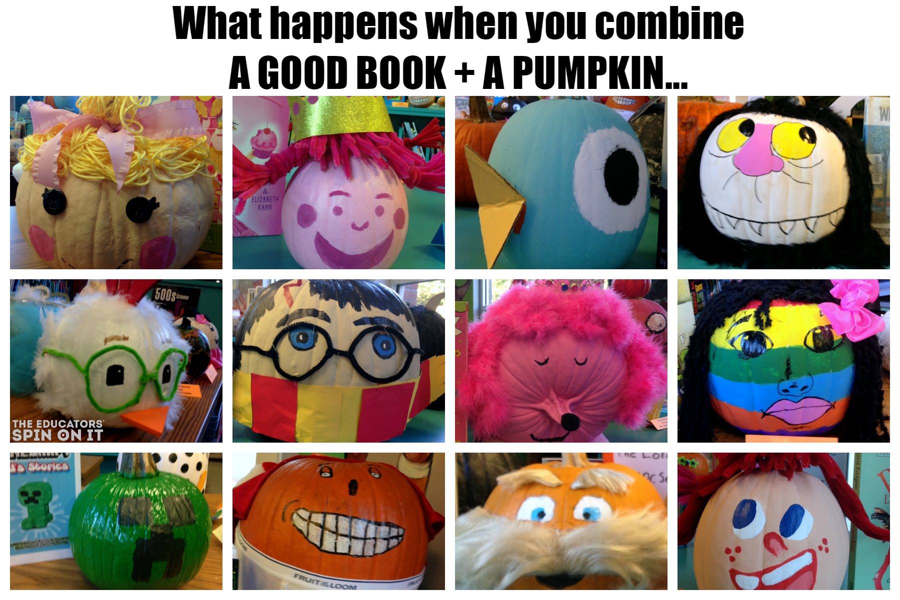 Kids made storybook pumpkin ideas for halloween literacy