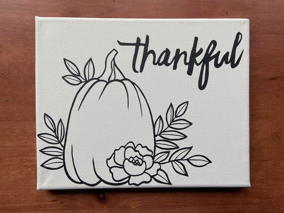 Thankful pumpkin adult craft kit friendsgiving paint and sip thanksgiving favors