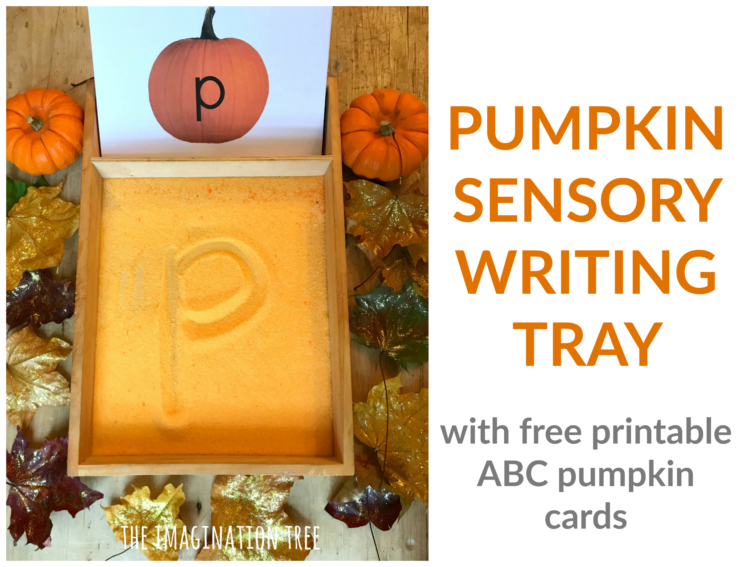Pumpkin sensory writing tray