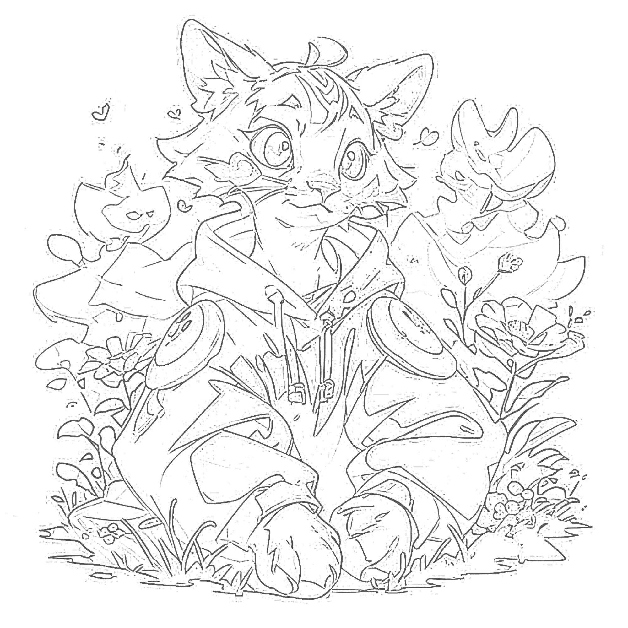 Premium vector free vector hand drawn kawaii style coloring book illustration