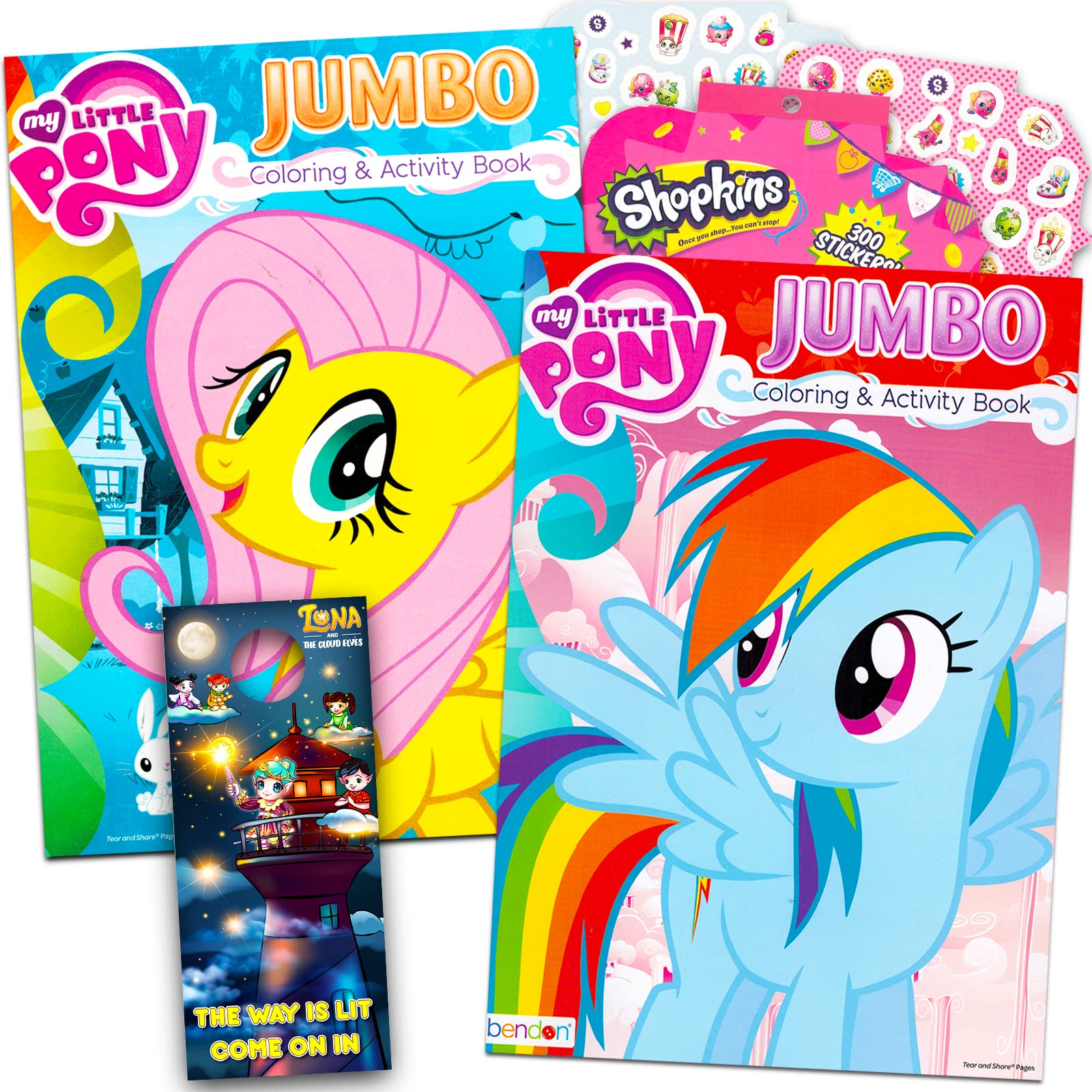M l p my little pony coloring book bundle with stickers jumbo books featuring rainbow dash fluttershy pinkie pie and more toys games