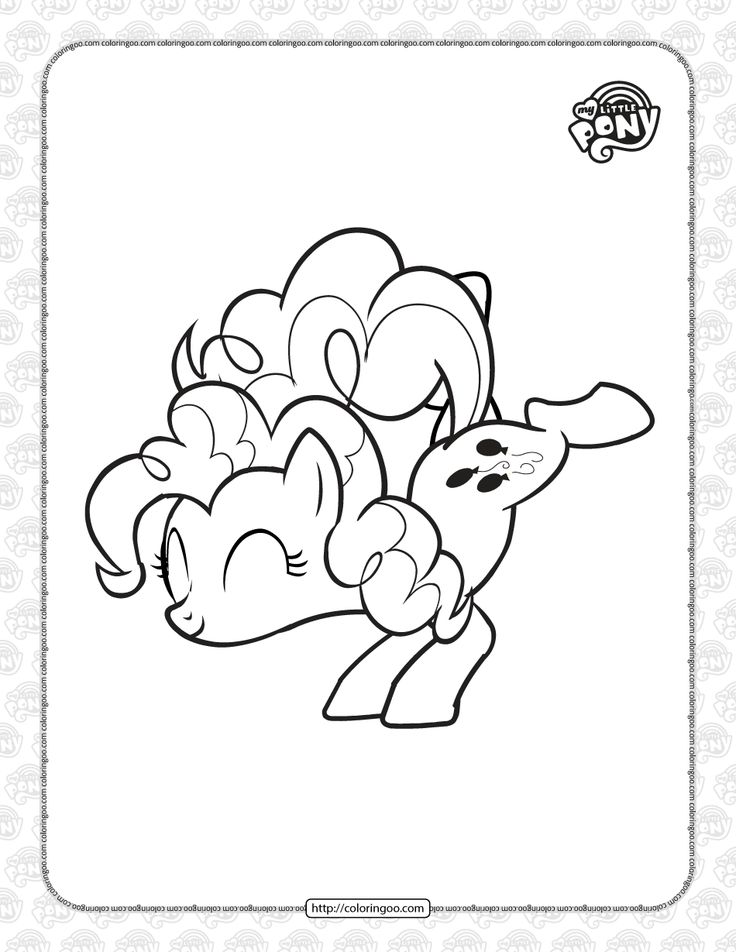 Colorful pinkie pie coloring page for mlp fans