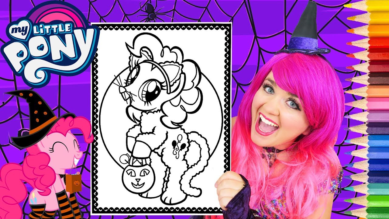 Coloring y little pony halloween pinkie pie coloring page prisacolor pencils kii the clown