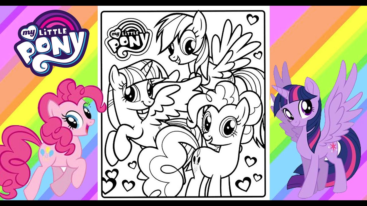 Y little pony together coloring page lp pinkie pie rainbow dash twilight sparkle rarity in arkers