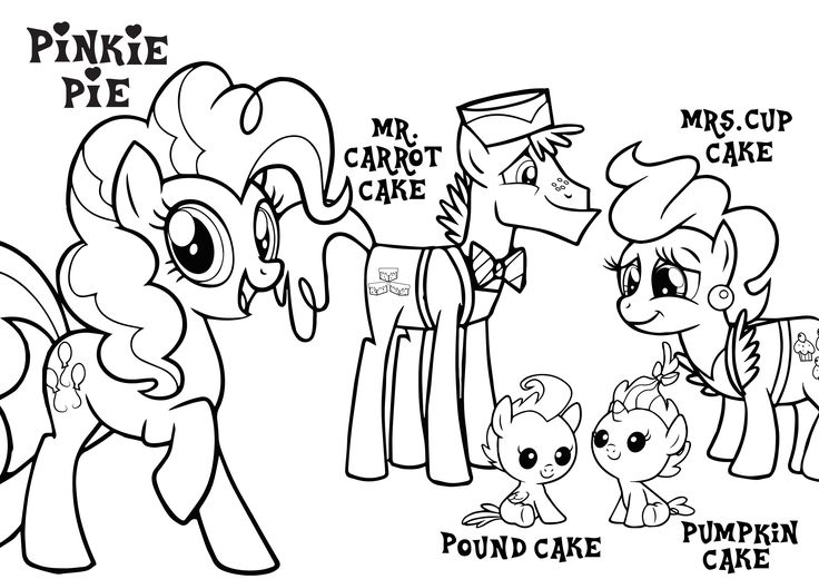 Mlp pinkie pie and the cakes coloring page my little pony friendship pinkie pie coloring pages